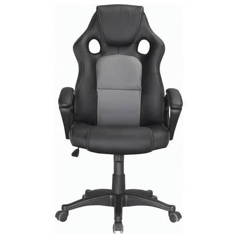Кресло руководителя Brabix Rider Plus EX-544, экокожа черная/серая, пластик (531582)