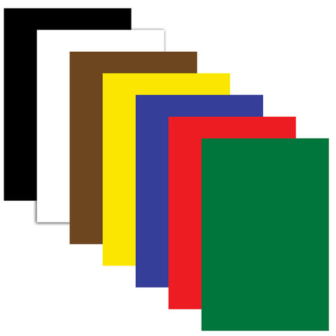Картон цветной немелованный Пифагор (7 листов, 7 цветов, А4, 200х283мм) (127051)
