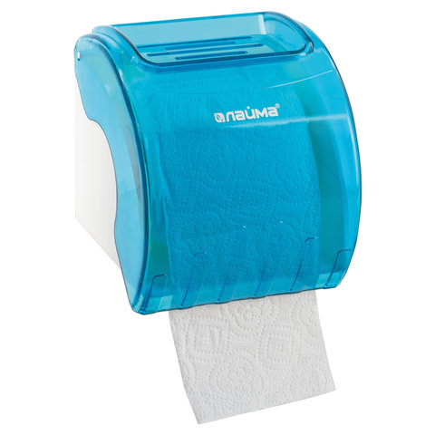 Диспенсер для туалетной бумаги рулонной Лайма, пластик, тонированный голубой (605043), 36шт.