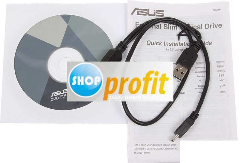 Оптический привод DVD-RW Asus SDRW-08D2S-U, внешний, USB, черный, Retail (SDRW-08D2S-U LITE/BLK/G/AS)