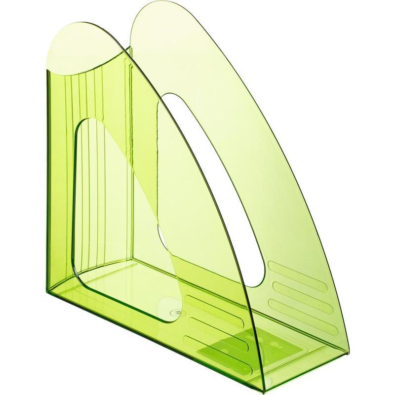 Лоток для бумаг вертикальный Attache Bright Colours, 90мм, прозрачный зеленый