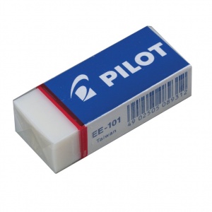 Ластик Pilot (прямоугольный, 42х18х12мм, белый, винил, картонный держатель) 1шт. (EE-101)