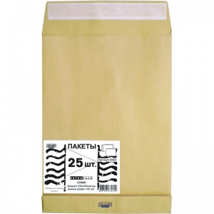 Пакет почтовый B4 Packpost Extrapack (250x353x40, 120г, стрип) крафт, 25шт.