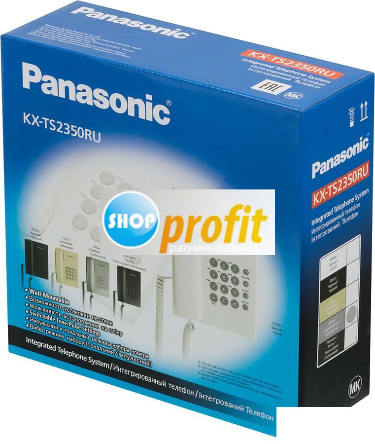 Проводной телефон Panasonic KX-TS2350RUS, серебристый (KX-TS2350RUS)