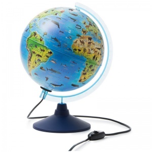 Глобус зоогеографический Globen, d=250мм, интерактивный с подсветкой от сети + очки виртуальной реальности (INT12500306)