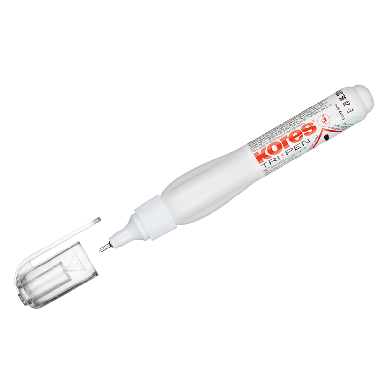 Корректирующая ручка Kores Tri Pen, 8мл, металлический наконечник (83350/688328), 12шт.