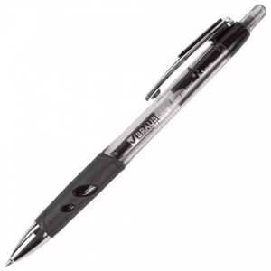 Ручка гелевая автоматическая Brauberg Officer (0.35мм, черный, резиновая манжетка) 1шт. (141058)