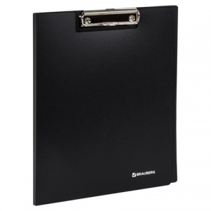 Папка-планшет с крышкой Brauberg Стандарт (А4, до 50 листов, пластик) черный (221646)