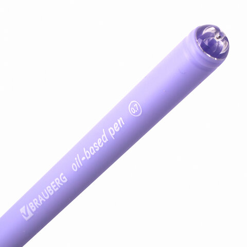 Ручка шариковая Brauberg Fruity Pastel (0.35мм, синий цвет чернил, масляная основа, soft touch) 24шт. (OBP322)