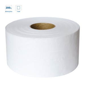 Бумага туалетная для диспенсера 1-слойная OfficeClean Professional, белая, 200м, 12 рул/уп (244820/С)