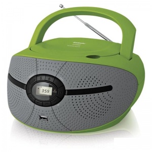 Аудиомагнитола BBK BX195U, зеленый/серый