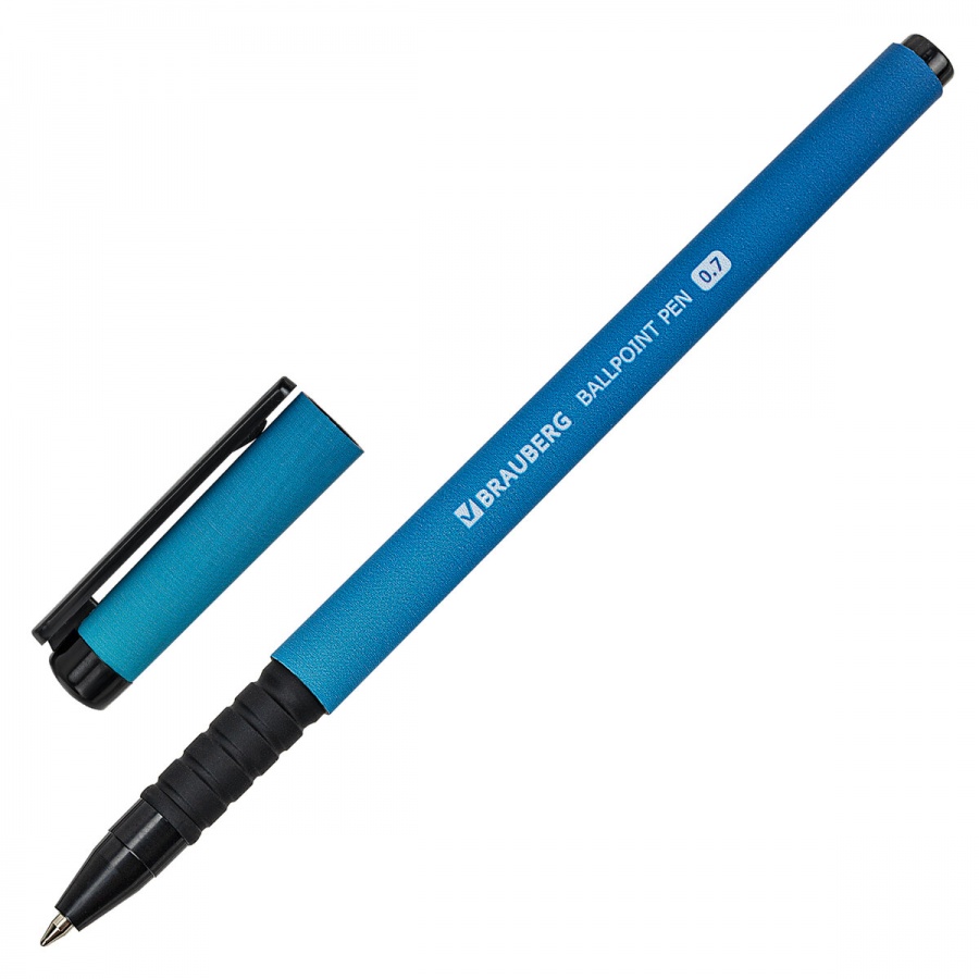 Ручка шариковая Brauberg Soft Touch Grip Gradient Neon (0.35мм, синий цвет чернил, мягкое покрытие) 36шт. (143710)