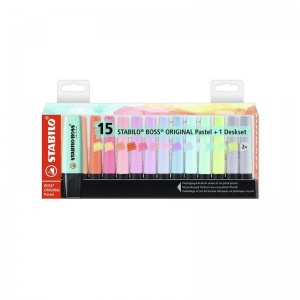 Набор маркеров-текстовыделителей Stabilo Boss Original Pastel (2-5мм, 15 цветов) 15шт.