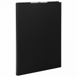 Папка-планшет с крышкой Staff (А4, до 90 листов, картон/бумвинил, с зажимом) черный, 24шт.