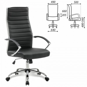 Кресло руководителя Brabix Style EX-528, экокожа, хром черный