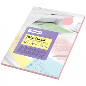 Бумага цветная А4 OfficeSpace Pale Color пастель розовая, 80 г/кв.м, 100 листов (PC_38235), 20 уп.
