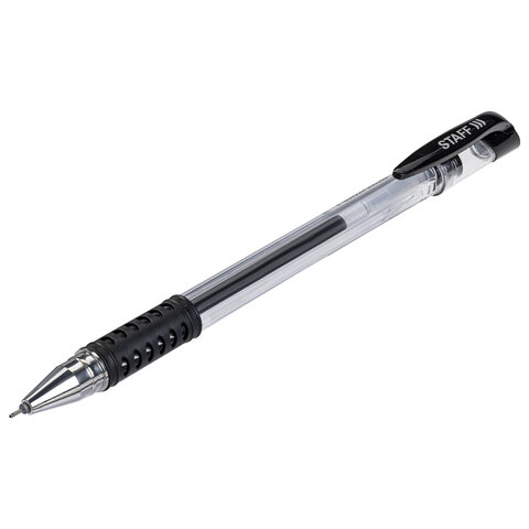 Ручка гелевая Staff &quot;Basic Needle&quot; (0.35мм, черный, игольчатый наконечник, держатель) 36шт. (143679)