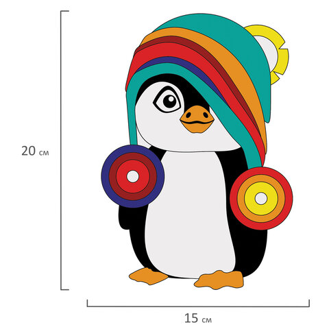 Аппликация из фетра Юнландия &quot;Пингвинчик&quot;, основа 20х15см, 4 уп. (662389)