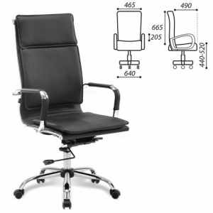 Кресло руководителя Brabix Cube EX-523, экокожа черная, хром