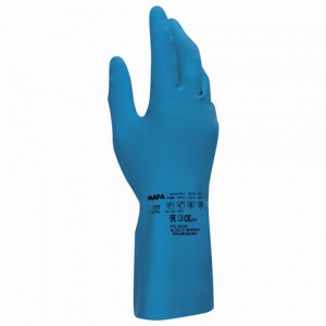 Перчатки защитные латексные Mapa Superfood/Vital 177, внутреннее хлорированное покрытие, размер 9 (L), синие, 1 пара