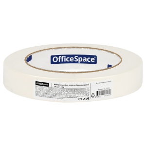 Клейкая лента (скотч) малярная OfficeSpace (19мм x 50м, ШК) 1шт. (КЛ_51091)