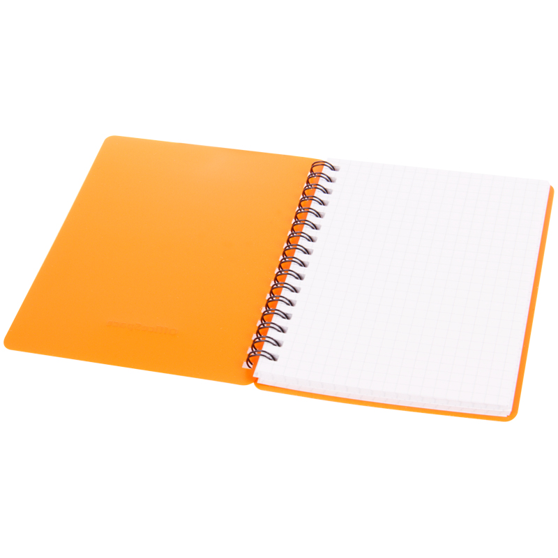 Записная книжка А6 OfficeSpace &quot;Neon&quot;, 60 листов, спираль, оранжевая пластиковая обложка, 3шт. (Зк6к60грП_35417)