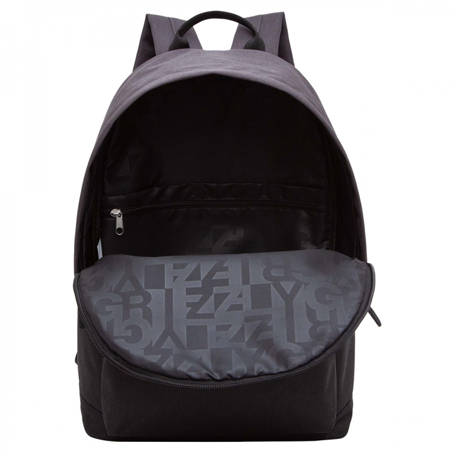 Рюкзак школьный Grizzly, 30x44x15см, 1 отделение, 4 кармана, укрепленная спинка, серый (RQL-317-1/2)