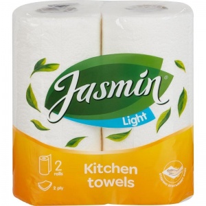 Полотенца бумажные 2-слойные Jasmin Light, рулонные, 2 рул/уп