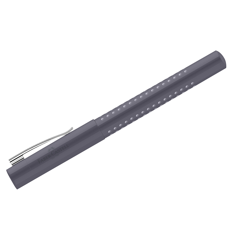Ручка перьевая Faber-Castell Grip 2010, синяя, F=0,6мм, трехгранная, бархатный серый корпус (140830)