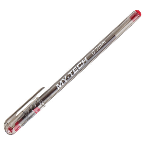 Ручка шариковая Pensan My-Tech (0.7мм, красный цвет чернил, игольчатый стержень, масляная) 25шт. (2240/25)
