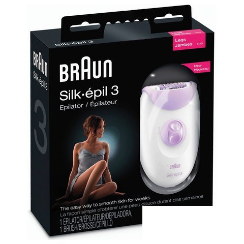 Эпилятор Braun 3170, 20 пинцетов, работа от сети, белый/фиолетовый