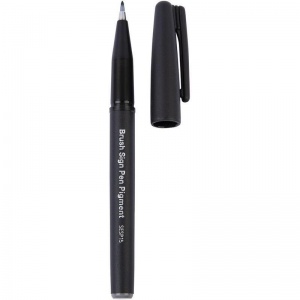 Фломастер для каллиграфии Pentel Brush Sign Pen Pigment (0.5мм, серый) 12шт.