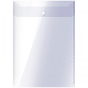 Папка-конверт на кнопке OfficeSpace (А4, 150мкм, пластик) прозрачная, 10шт. (267526)