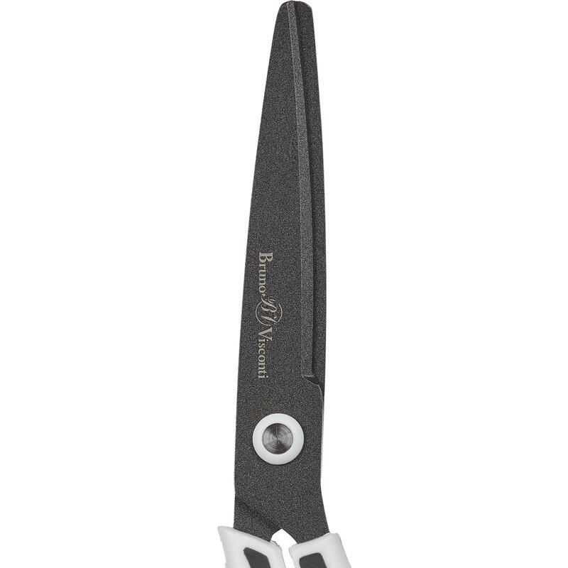 Ножницы Bruno Visconti Finecut 210мм, асимметричные ручки, черные/белые