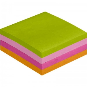 Стикеры (самоклеящийся блок) Attache Selection, 51х51мм, 4 цвета (зеленый, розовый, фиолетовый, оранж.), 400 листов