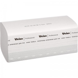 Полотенца бумажные для держателя 2-слойные Veiro Professional F1 Comfort, листовые V(ZZ)-сложения, 20 пачек по 200 листов (KV205)