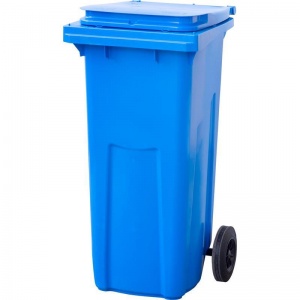 Контейнер-бак для мусора 120л, пластик, на 2-х колесах с крышкой, синий