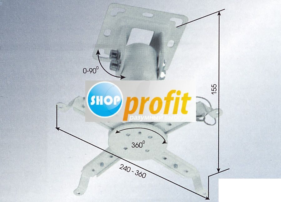 Кронштейн для проектора Kromax Projector-10, потолочный, 20кг, белый (20146)