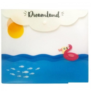 Папка-конверт на кнопке Expert Complete Dreamland Фламинго (А5, 180мкм, пластик) 1шт.