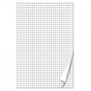 Блок бумаги для флипчарта Brauberg (675x980мм, 80г/м2, белый, клетка, 50 листов) (128647)