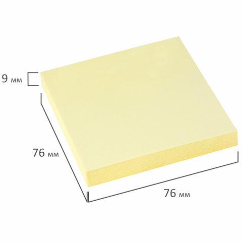 Стикеры (самоклеящийся блок) Staff, 76x76мм, желтый, 100 листов (126496), 12 уп.
