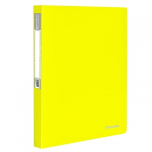 Папка файловая 40 вкладышей Brauberg Neon (А4, пластик, 25мм, 700мкм) неоновая желтая (227453)