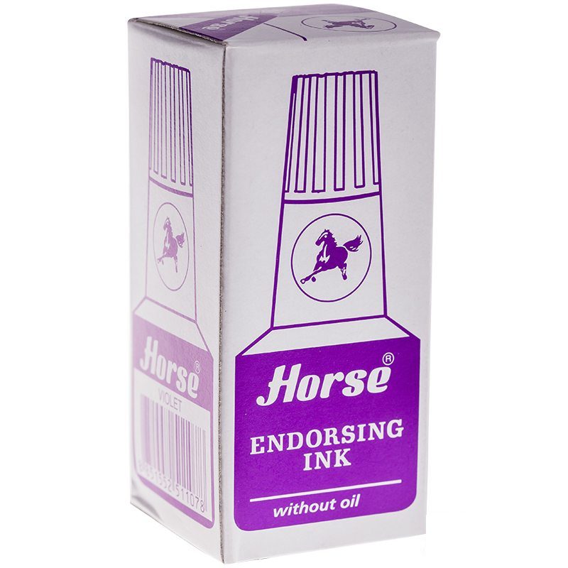 Краска штемпельная Horse, 30мл, водная основа, фиолетовая, 12шт. (30 CC./VIOLET)