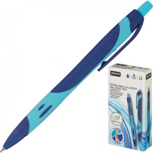 Ручка шариковая автоматическая Attache Selection Sporty Color Zone (0.5мм, синий цвет чернил, масляная основа, корпус синий) 12шт.