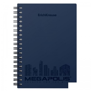 Записная книжка А6 Erich Krause "Megapolis", 80 листов, клетка, пластиковая обложка (45945)