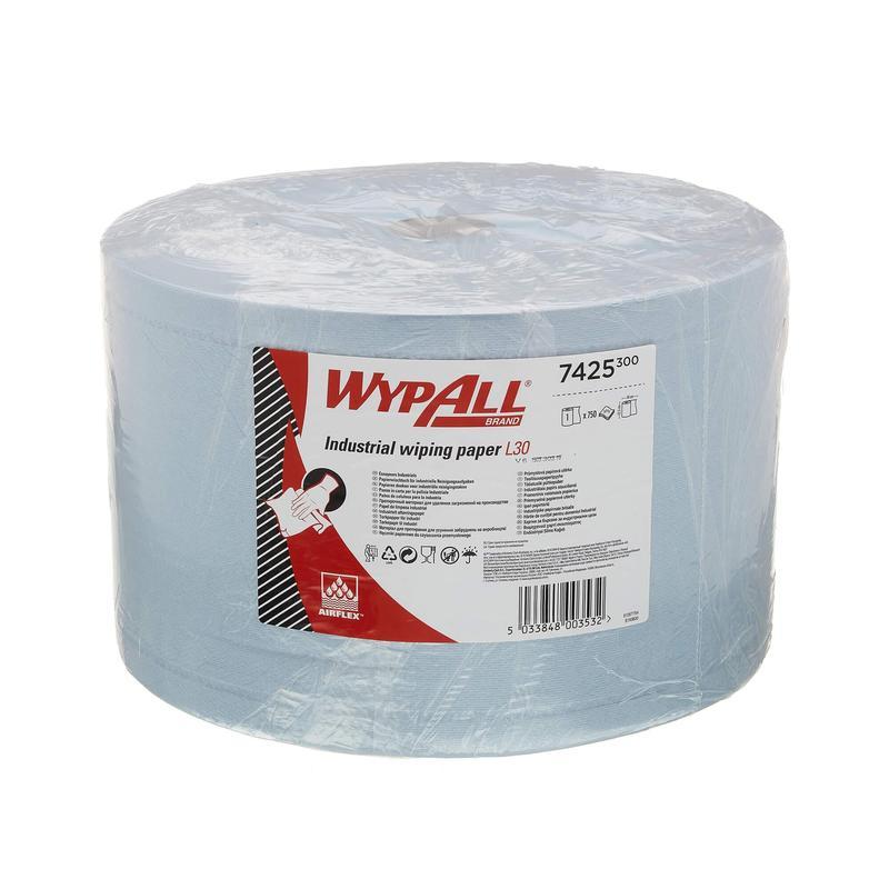 Протирочный материал в рулонах Kimberly-Clark WypAll L30 7425, нетканое полотно, голубой, 750 листов