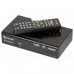 Приставка для цифрового ТВ DVB-T2 D-Color DC1002HD, RCA, HDMI, USB, дисплей, пульт ДУ