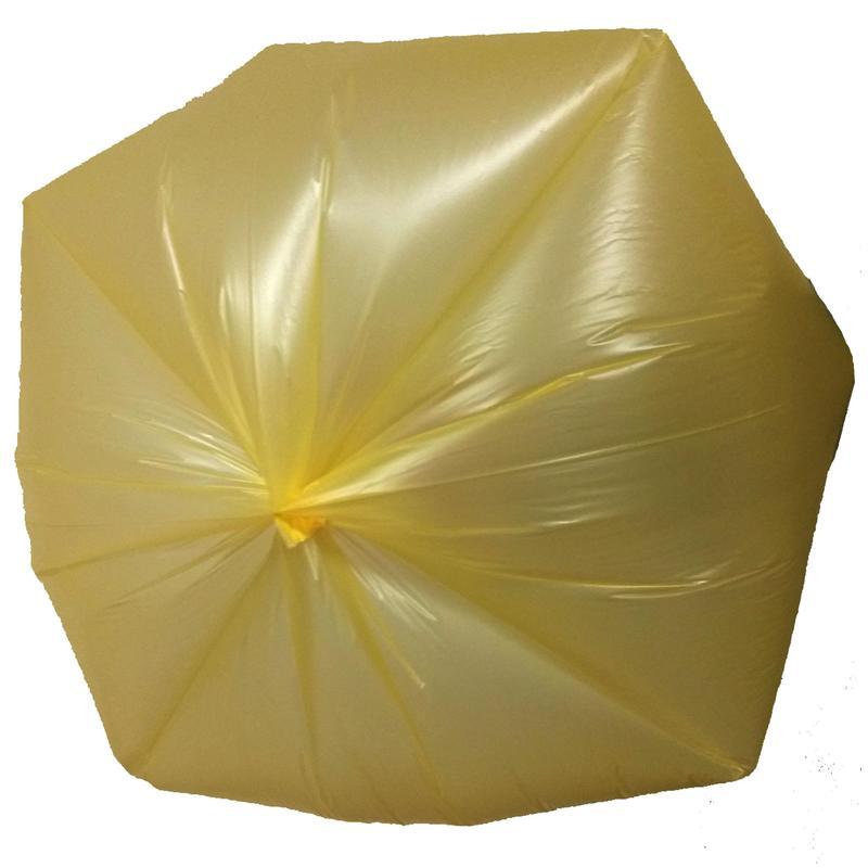 Пакеты для мусора 60л (58х68см, 10мкм, желтые) 20шт. в рулоне