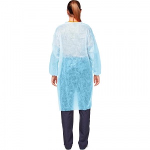 Мед.одежда Халат одноразовый на липучках, голубой, размер 56-58, XXL, 10шт.