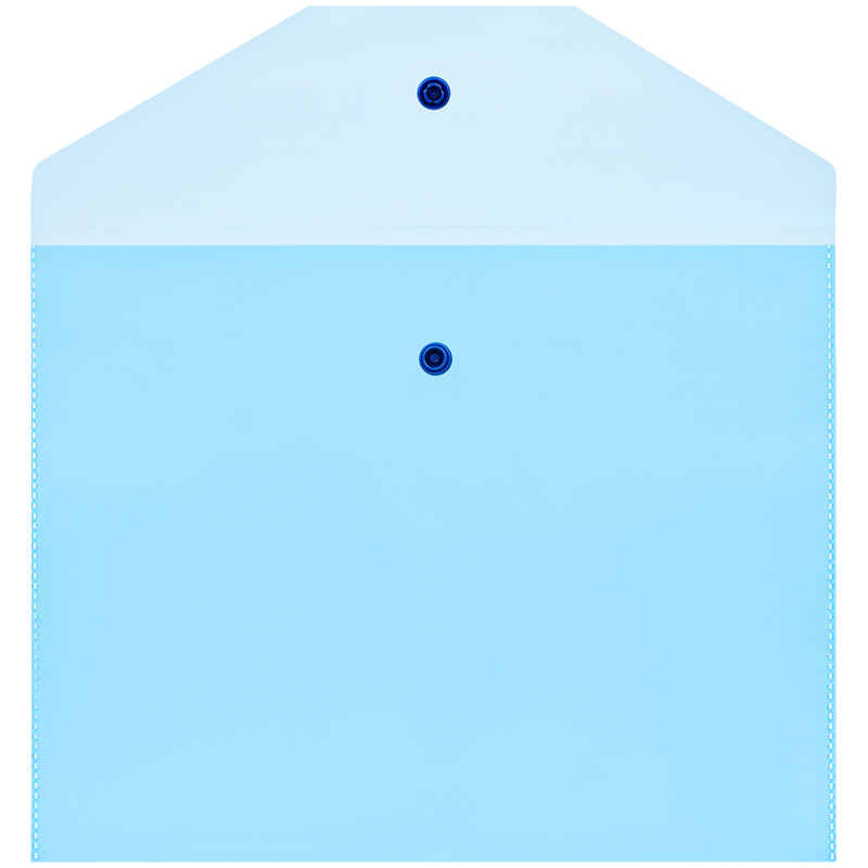 Папка-конверт на кнопке OfficeSpace (А5, 120мкм, пластик) полупрозрачная, синяя (344557), 10шт.